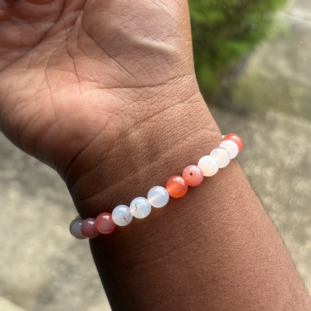 Yan Yuan Agate Crystal Bracelet 7.5mm - Picture 4 of 5